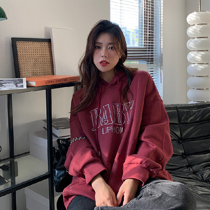 Damen Oversized Grafik Hoodie mit Fronttasche Heidi-Mode