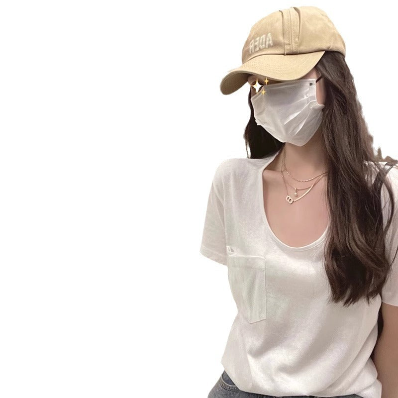 Femme Kurzarm Relaxed Fit Pocket T-Shirt Heidi-Mode