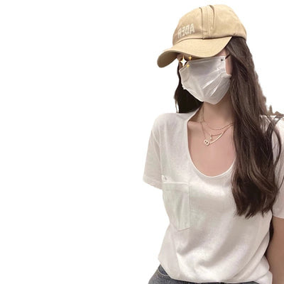 Femme Kurzarm Relaxed Fit Pocket T-Shirt Heidi-Mode