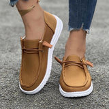 Damen nan lässige Slip-On Sneaker-Halbschuhe mit geripptem Textilobermaterial und elastischer Schnürung Drune in Braun