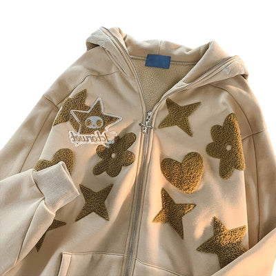 Femme Grafik Kapuzenjacke mit verspieltem Design Heidi-Mode