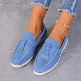 Damen nan bequeme Slip-On Loafer mit dekorativem Quastenbesatz und ergonomischer Gummisohle Drune in Blau