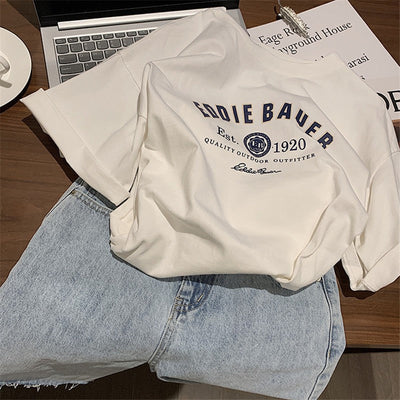 Femme Relaxed Fit Vintage Grafik T-Shirt Heidi-Mode