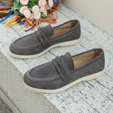 Damen nan elegante Wildlederoptik-Loafer mit gepolstertem Komfortfußbett Drune in Grau