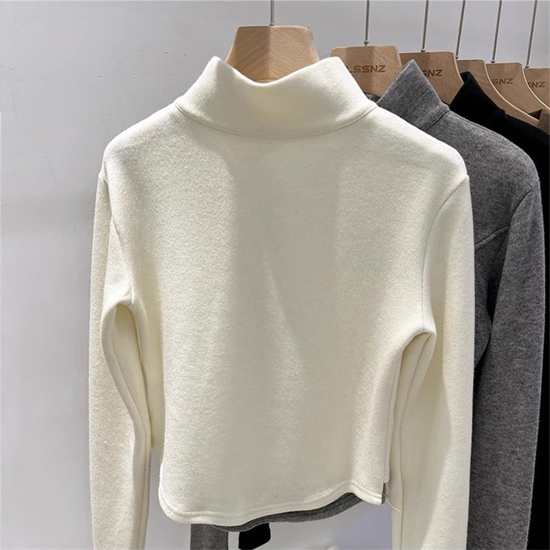 Femme Leichtgewicht Pullover mit Stehkragen und Reißverschlussdetail Heidi-Mode