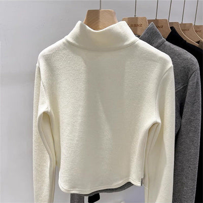 Femme Leichtgewicht Pullover mit Stehkragen und Reißverschlussdetail Heidi-Mode