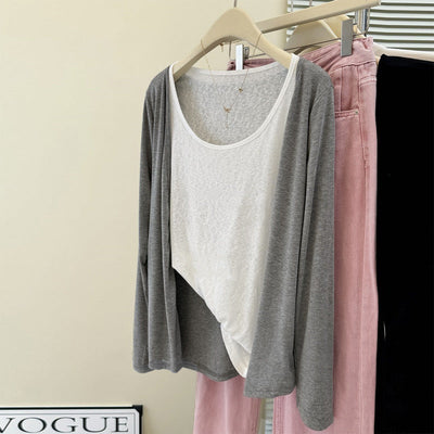 Femme Geschichteter Oversized Top mit Weichem Drapierte Detail Heidi-Mode