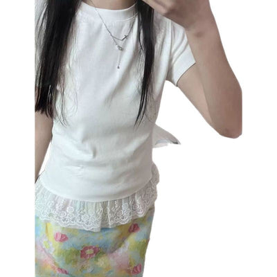 Femme Spitzendetail Freizeitoberteil Heidi-Mode