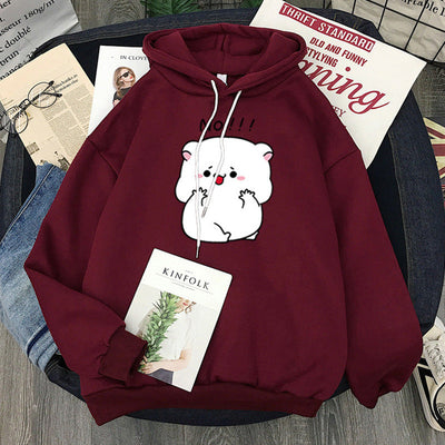 Femme Grafik Kapuzenpullover mit verspieltem Bärendesign Heidi-Mode