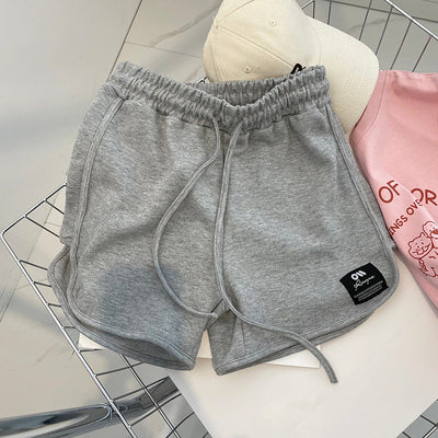 Damen High-Waist Relaxed Fit Sweatshorts mit verstellbarem Kordelzug Heidi-Mode