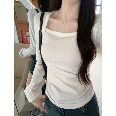 Damen Langarm Raffung Oberteil Heidi-Mode