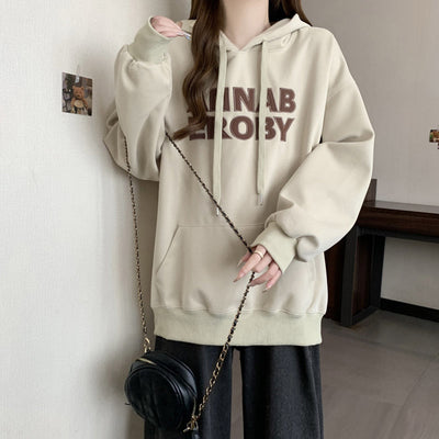 Femme Grafik Entspannt Fit Hoodie mit Känguru-Tasche Heidi-Mode