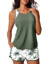 Damen Sportliches Tankini-Set mit Shorts Drune in Olivgrün