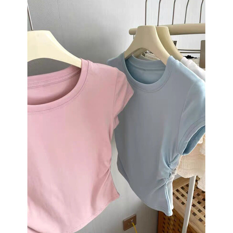 Femme Kurzarm Raffung T-Shirt Heidi-Mode