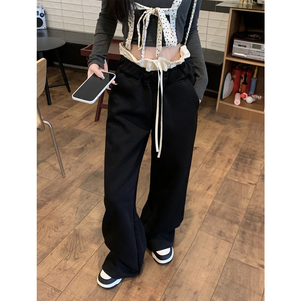 Frauen Entspannte Weite-Bein Lounge-Hosen Heidi-Mode