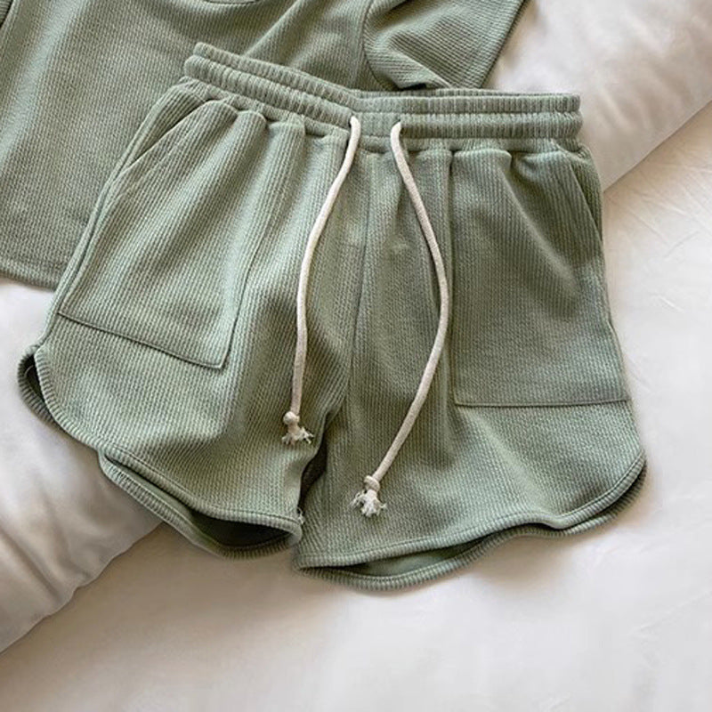 Femme Leichtgewicht Waffelstrick Lounge Shorts Heidi-Mode