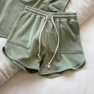 Femme Leichtgewicht Waffelstrick Lounge Shorts Heidi-Mode