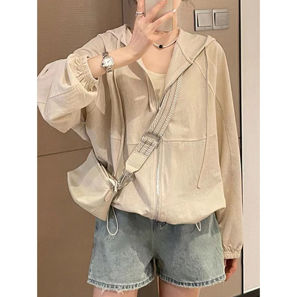 Femme Leichtgewicht Zip-Up Hoodie mit elastischen Bündchen Heidi-Mode