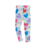 Mädchen Leggings mit fröhlichem Herz- und Wolkenmotiv Drune in Orange
