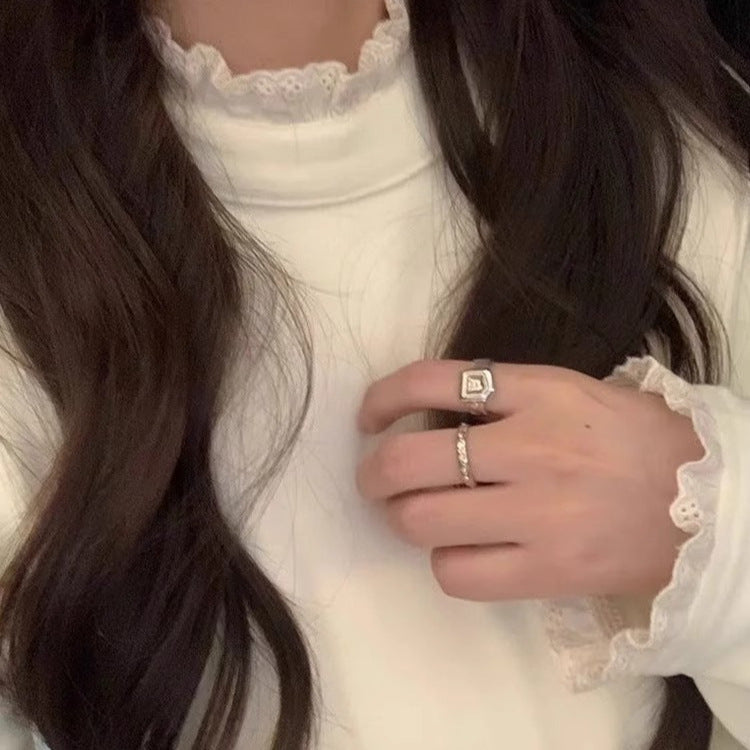 Femme Rüsch Mock Neck Langarm-Top Heidi-Mode