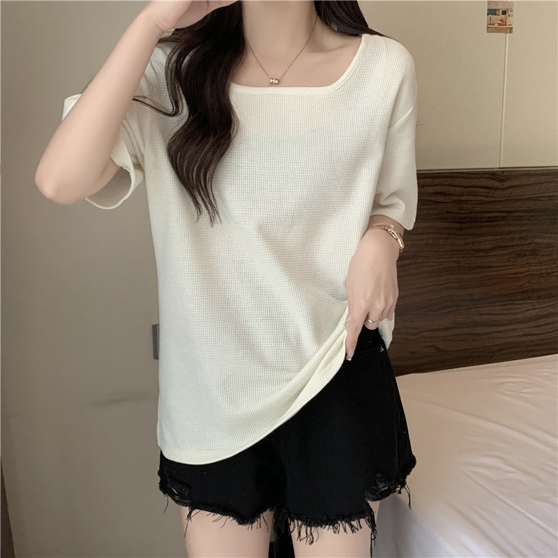 Femme Relaxed Fit Rippel Kurzarmtop Heidi-Mode