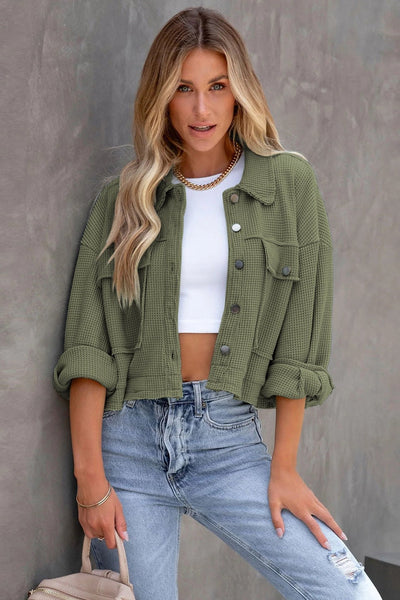 Cropped Waffel-Strickjacke | Moderner Stil | Leichter Komfort