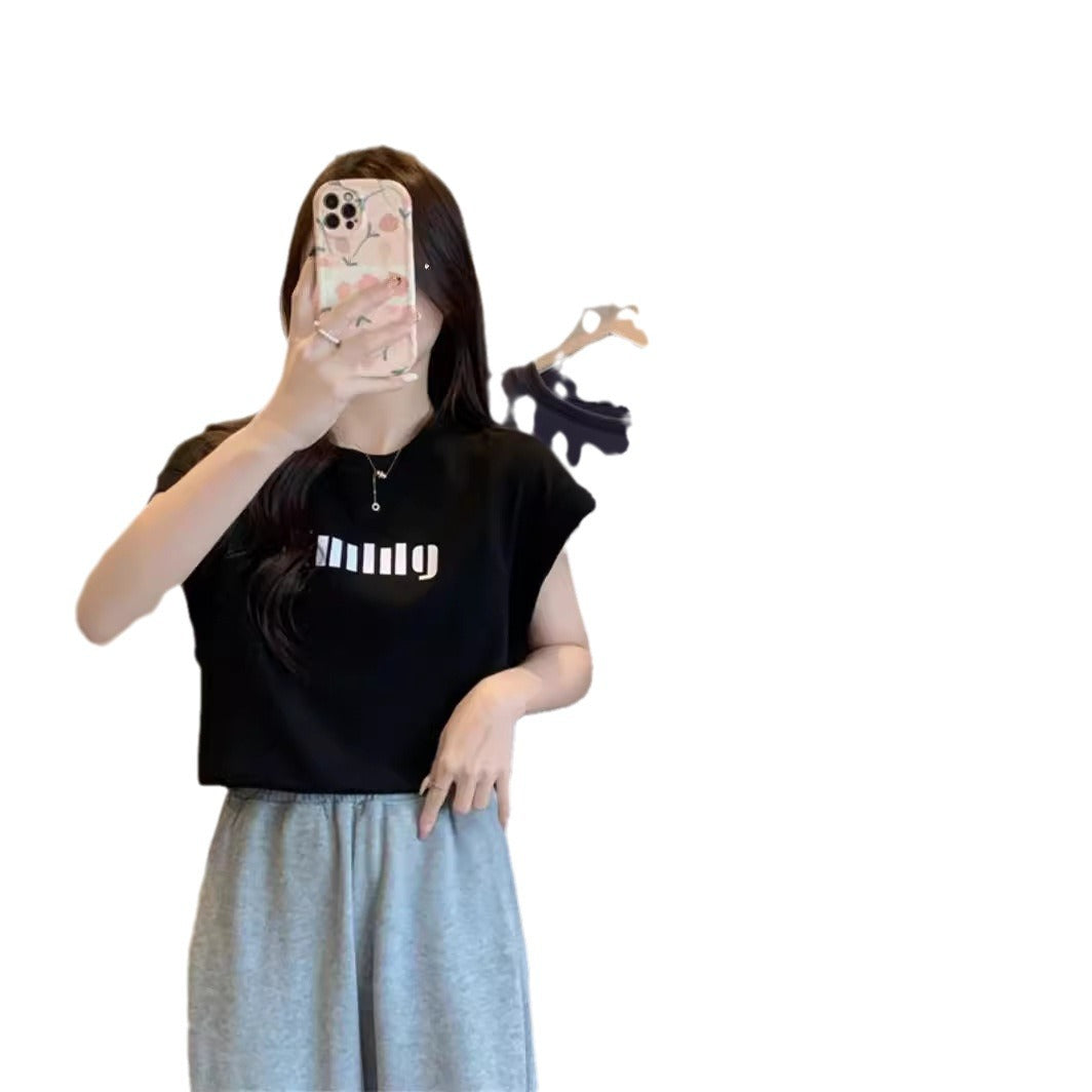 Femme Relaxed Fit Graphic Muscle Tee Heidi-Mode