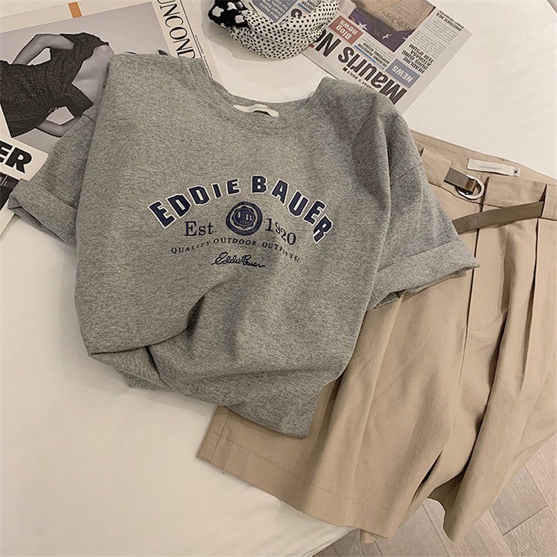 Femme Relaxed Fit Vintage Grafik T-Shirt Heidi-Mode