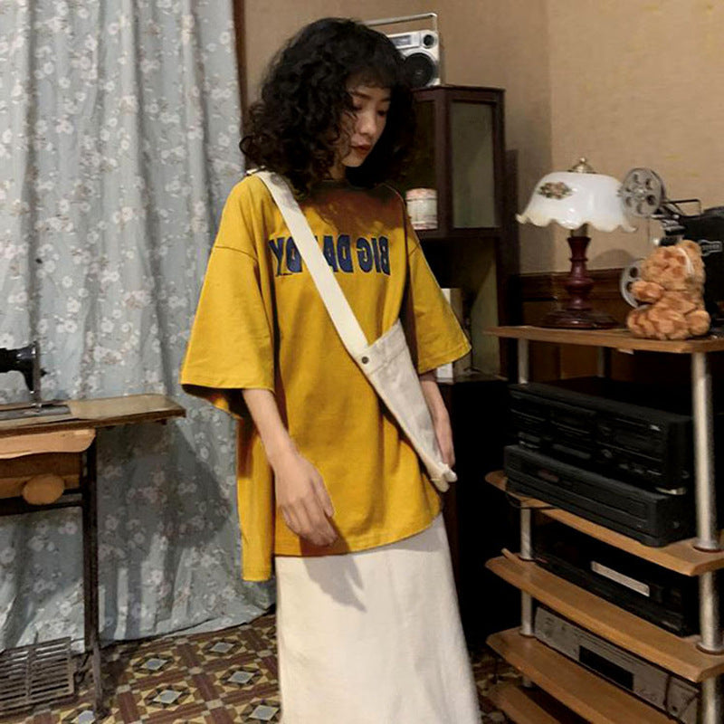 Femme Oversized Grafik T-Shirt mit fetter Schriftart Heidi-Mode