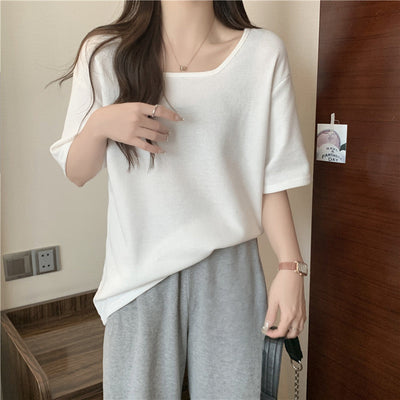 Femme Relaxed Fit Rippel Kurzarmtop Heidi-Mode