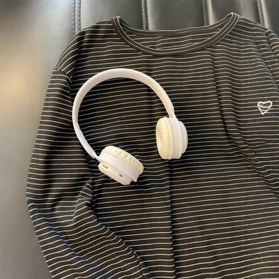 Femme Entspanntes Fit Gestreiftes Langarmtop Heidi-Mode