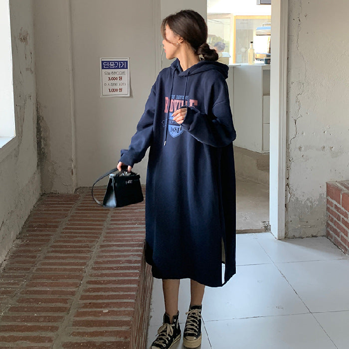 Femme Oversized Grafik Hoodie Kleid Heidi-Mode