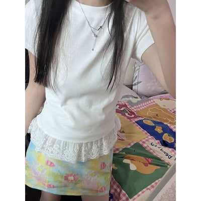 Femme Spitzendetail Freizeitoberteil Heidi-Mode