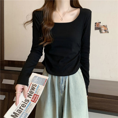 Damen Langarm Enganliegendes Oberteil Heidi-Mode