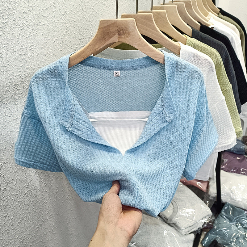 Femme Leichtgewicht Geschichtetes Strickoberteil Heidi-Mode