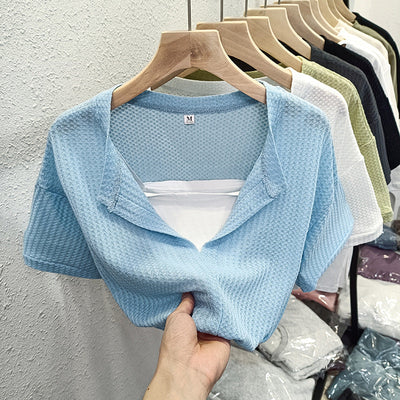 Femme Leichtgewicht Geschichtetes Strickoberteil Heidi-Mode