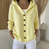 Damen nan Kapuzen-Cardigan mit Knopfleiste und lässiger Oversize-Passform Drune in Beige