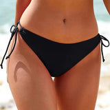 Damen Hochtailliertes Bikini-Höschen mit verstellbaren Seitenschnüren Drune in Schwarz