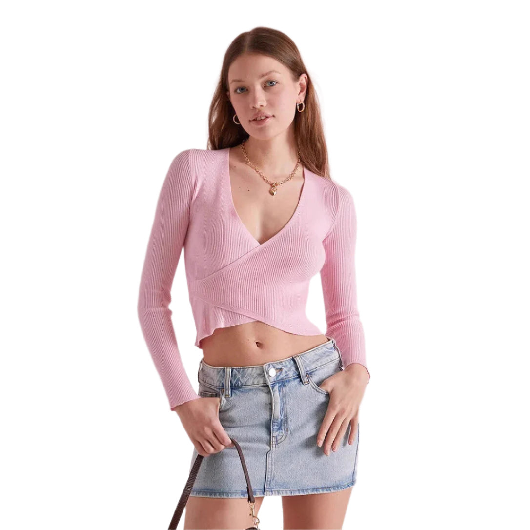 Erin - Langarmshirt mit tiefem V-Ausschnitt