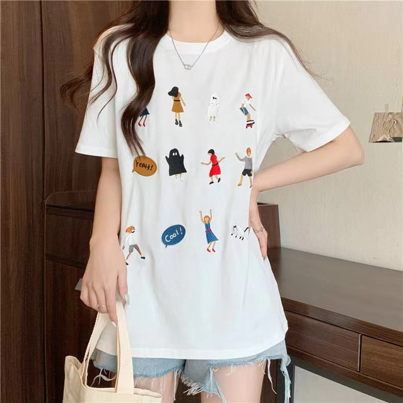 Femme Grafikdruck Lockeres T-Shirt Heidi-Mode