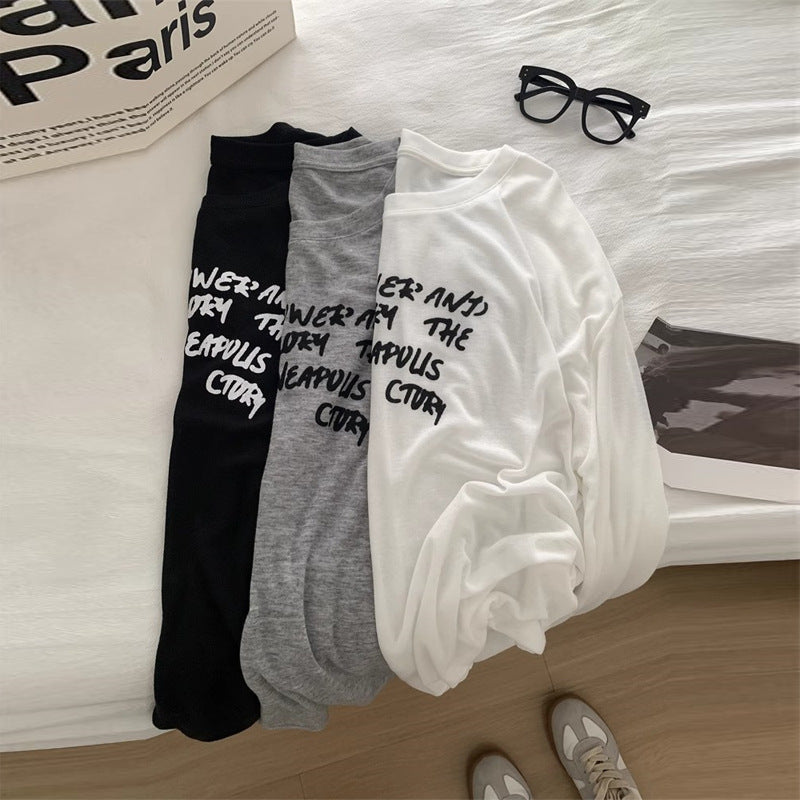 Femme Grafik Langarm-T-Shirt mit verspieltem Druck Heidi-Mode