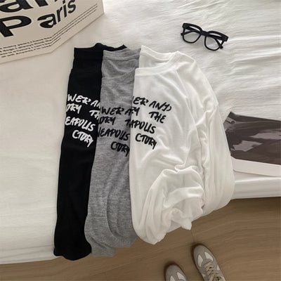 Femme Grafik Langarm-T-Shirt mit verspieltem Druck Heidi-Mode