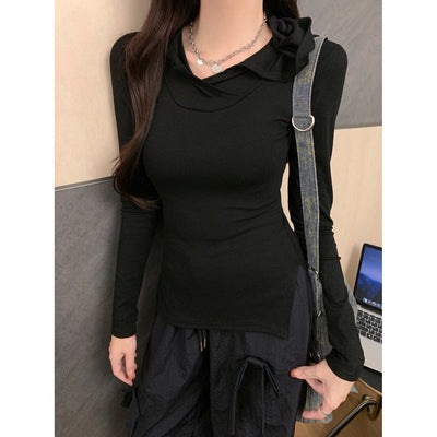 Femme Langarm-Cowl-Neck-Top Heidi-Mode