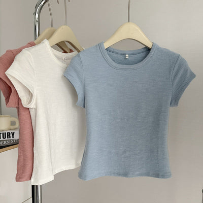 Femme Premium Kurzarm-Strick-T-Shirt Heidi-Mode