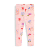 Mädchen Leggings mit buntem Einhorn- und Blumenmuster Drune in Gelb