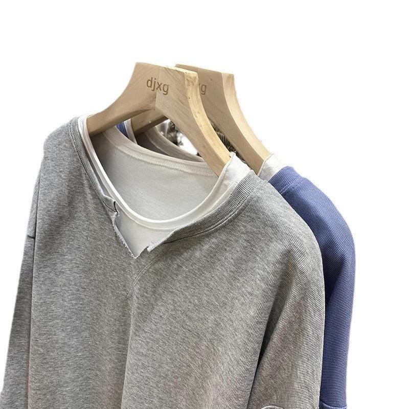 Femme Geschichteter V-Ausschnitt Sweatshirt Heidi-Mode