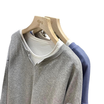 Femme Geschichteter V-Ausschnitt Sweatshirt Heidi-Mode