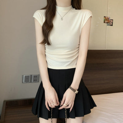 Damen Kurzarm Fitted Top mit Stretchstoff Heidi-Mode