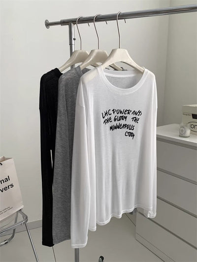 Femme Grafik Langarm-T-Shirt mit verspieltem Druck Heidi-Mode