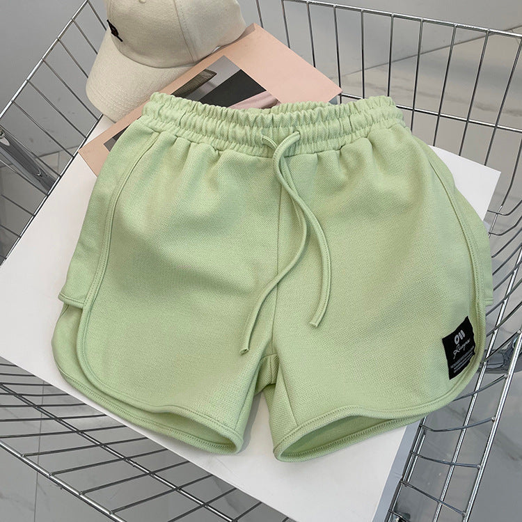 Femme Hochtaillierte Relaxed Fit Sport Shorts mit Kordelzug Heidi-Mode